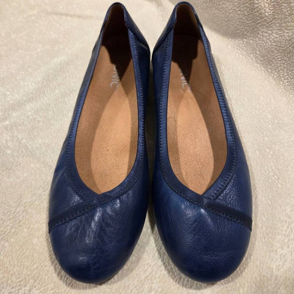 Vionic Caroll leather ballet flats, Navy blue size 8.5 - Picture 2 of 9